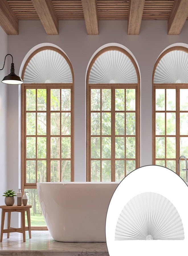panthra 2 PCS Half Circle Window Shades, Arch Window Shade Blackout, Stick on Cellular Shades, No Drill, Easy Install, Suitable for All Windows(White) - Image 4